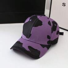 1PC 漂亮的奶牛印花棒球帽，女性帽圍可調整斑馬印花帽子，時尚的長邊帽圍，街頭休閑的最佳選擇 - 多色 - 查看 11