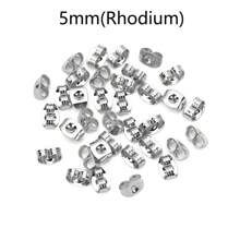 200入不鏽鋼金鍍耳塞蝴蝶形耳環後扣,玫瑰金銀耳塞止動器 - 銠色 - 查看 8