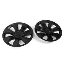 4PCS Wheel Covers For 2020-2023 Tesla Y 19-Inch ABS Hubcap Rim Protectors Whirlwind-Shaped Wheel Trim Covers By IKON MOTORSPORTS. - Symmetry Design Style - Matte Black - View 3