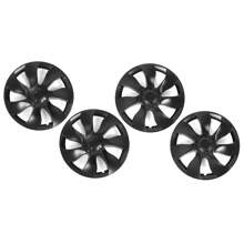 4PCS Wheel Covers For 2020-2023 Tesla Y 19-Inch ABS Hubcap Rim Protectors Whirlwind-Shaped Wheel Trim Covers By IKON MOTORSPORTS. - Symmetry Design Style - Matte Black - View 2