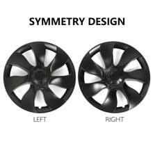 4PCS Wheel Covers For 2020-2023 Tesla Y 19-Inch ABS Hubcap Rim Protectors Whirlwind-Shaped Wheel Trim Covers By IKON MOTORSPORTS. - Symmetry Design Style - Matte Black - View 6