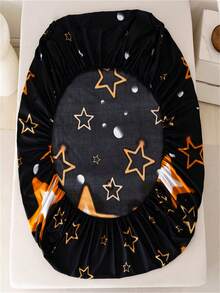 3入組印花床上用品套裝，1床單和2枕套（床單高度：30cm） - 星星 - 查看 9