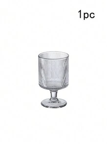1pc/4pcs Vertical Striped Tall Glass For Juice, Ice Cream, Yogurt, Dessert And Beverage - Clear - View 7