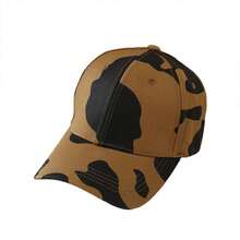 1PC 漂亮的奶牛印花棒球帽，女性帽圍可調整斑馬印花帽子，時尚的長邊帽圍，街頭休閑的最佳選擇 - 多色 - 查看 10