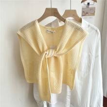 1pc 女士新款纯色针织披肩春秋季轻薄高档时尚个性配饰女 - 彩色 - 查看 7