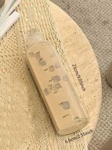 1 件装 500ml/750ml 塑料运动水壶大容量防漏带时间标记创意防摔，适用于户外、露营 - 無色 - 查看 2