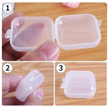 10pcs/20pcs/40pcs Transparent Storage Box, Earrings, Rings, Jewelry DIY Storage Box, Fishing Hook Storage Box, Portable Multi-Purpose Storage Box, Round Storage Box, Apple Storage Box, Square Storage Box, Square Storage Box Without Compartments - White - View 5