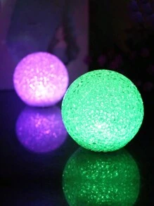 1入組7.5cm圓球夜燈,7色變換,eva材質,包含按鈕電池,可愛的卡通室內裝飾,節慶裝飾道具,睡眠燈 - 白色 - 查看 10