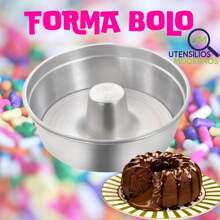 Forma Para Bolo 30 Cm de Alumínio Assadeira - Prata - Visão 4