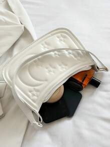 Bolso de hombro minimalista de unicolor para dama - Blanco - Ver 7