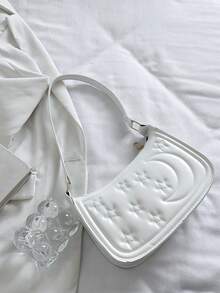 Bolso de hombro minimalista de unicolor para dama - Blanco - Ver 3