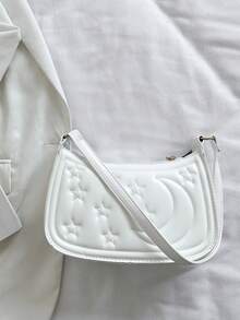 Bolso de hombro minimalista de unicolor para dama - Blanco - Ver 5