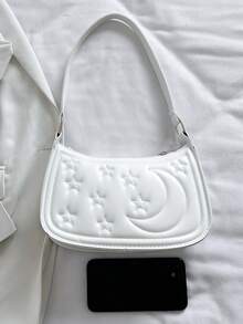 Bolso de hombro minimalista de unicolor para dama - Blanco - Ver 4