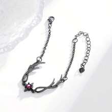 1pc Retro Fashion Gothic Style Men's Bracelet, Men's Accessory Gift Halloween - Black - View 7