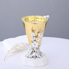 1 Piece Of Handmade Alloy Material Drip Glue Flower Aromatherapy Burner/Carbon Clip/Spice Jar/Tray/Jewelry Box/Incense Burner Set, Home Decoration Ornaments, Incense Burner Set, For Gift Giving, Home Fragrance,Halloween,Spooky,Autumn, Winter,Holiday,Festival Gifts Birthday Graduation