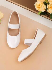 1雙時尚純色珍鞋,適用於女孩,輕盈透氣,適合任何季節行走舒適 - 白色 - 查看 5