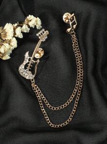 1 Miếng Nam Đúng mốt Những nốt nhạc & Hình Đàn ghi ta Pha lê Trang trí Cổ áo tây Kim băng Đối với - Nhiều màu - Xem 5