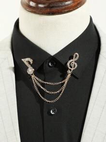 1 Miếng Nam Đúng mốt Những nốt nhạc & Hình Đàn ghi ta Pha lê Trang trí Cổ áo tây Kim băng Đối với - Nhiều màu - Xem 7