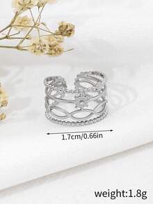 One Piece High-End Sense Ring, Open Ring Design Women's Fashion Accessory - Snowflake - View 2
