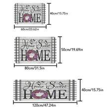 1入組「home」印花廚房墊,可機洗,家居入口門墊,浴室和洗衣房防滑地毯,家居裝飾地毯 - 彩色 - 查看 3