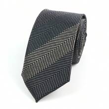 1 pieza Corbata delgada formal de negocios para hombres a cuadros y rayas de 6 cm, adecuada para el trabajo, uso diario, bodas y fiestas