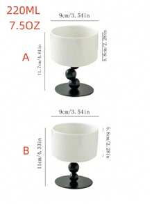 1 chiếc bát sứ sáng tạo 220ml/7.5oz đựng kem và đồ tráng miệng, cốc đựng kem chân cao, bát đựng bánh pudding và sữa chua, đồ dùng học tập, quà tặng Giáng sinh - màu đen - Xem 5