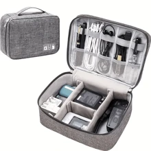 1pc 9.45*7.09*3.94Inch Electronics Organizer, Travel Universal Cable Organizer Bag, Waterproof Electronics Accessories Storage Cases, Storage Organizer For Cable, Charger, Phone, USB, SD Card, Hard Drives, Power Bank, Cords Charger Case Office Must Haves Digital Bag Cable Camera Bag Electronic Data Cable Organizer Storage Power Bank Cover For Wallet Travel Camera Bag Women Man Child's Christmas Gifts Essential Teacher Supplies Waterproof Lightweight Large Capacity Portable Accessories - Violet Purple - View 2