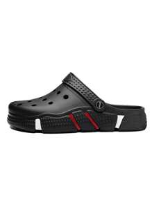 男士透氣洞洞鞋，雙面穿著中空拖鞋 - 黑色 - 查看 7