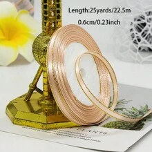 1 Roll 25 Yards, 0.6cm Phnom Penh Ribbon Wedding Candy Box Ribbon Gift Wrap Ribbon Ribbon Hand-Made D Iy Decorative Tape - 0.6cm - View 18