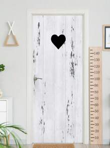15.16"X78.74" X 2pcs / 17.7"X78.74" X 2pcs Creative Distressed White & Yellow Wood Grain Wall Stickers, Black Heart Decor Door Stickers, Removable Self-Adhesive Wall Decals, Fridge Stickers, Waterproof Removable Door Stickers, Stickers, Wall Decals, Vinyl Decals, Home Decor, Spring Decor, Refresh Your Home, Rama Decor Sticker Gift, Birthday & Graduation Gift - Multicolor - View 9