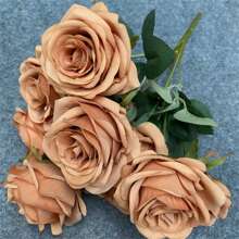 1PC 人造花玫瑰花束家居餐桌装饰摄影道具户外花园婚礼装饰新娘手捧花材料腕花派对装饰情人节礼物新年装饰, 情人节, 礼物 - 彩色 - 查看 15
