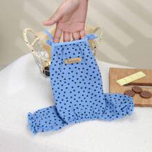 Pet Clothes, Dog Pants, Cat Jumpsuit Casual Pants, 24 Stars Four Legs Letter Embroidery Loungewear, Casual Wear, New Teddy Home Clothes, Spring/Summer Sun Protection Clothes, Fashionable New Polka Dot Dog Clothes - White - View 11