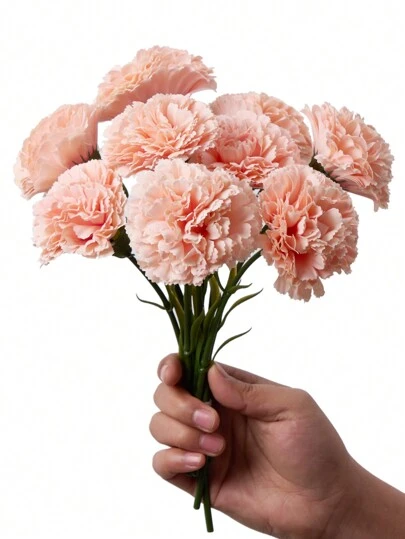 1pc/3pcs/6pcs Artificial Carnations Artificial Flowers Stems Silk Faux Flowers For Funeral Arrangements Wedding Bouquets Cemetery Wreaths DIY Crafts, Valentine Day, Gift Gifts Birthday Graduation,Garden Decor,Outdoor Plant,Gardening,Fake Flowers