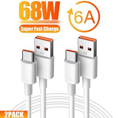 升级版 6A Lightning 快速充电 Type-C 线缆，Android 智能快速充电芯片，自动电流自适应，快速充电而不损坏您的设备；二合一充电和数据传输，内置电阻，全程温度控制，防止过热并更好地保护您的设备；高强度 TPE 材质，防断裂、抗弯曲；兼容华为手机/平板电脑和其他 Type-C 设备。兼容 16、16 Pro Max、15、15 Plus、15 Pro、15 Pro Max，兼容小米，兼容 OnePlus Type C Nan