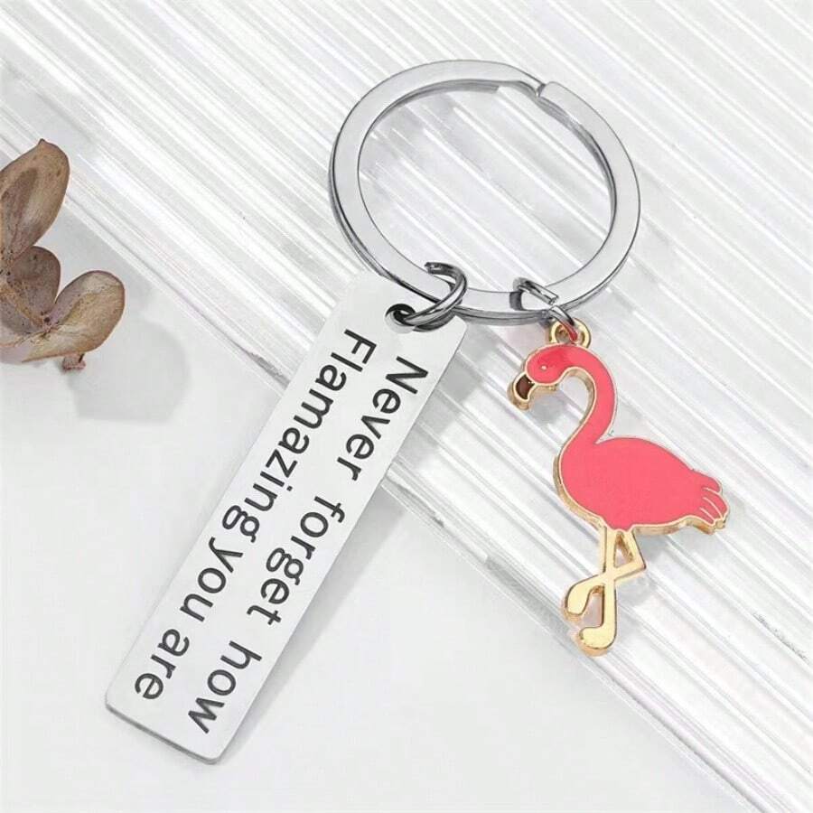 1PC Motivational Flamingo Key Chains Never Forget How Flamazing You Are Keyring Car Keychains Friend Jewelry Gifts For Women Men Street - Multicolor - View 1