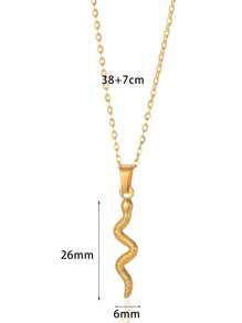 Stainless Steel Snake Necklace For Women Men Gold Color Zodiac Animal Pendant Necklace Fashion Jewelry Gift - Yellow Gold - View 15