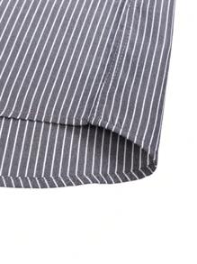 Camisa Masculina Listrada Com Duas Golas, 35% Algodão e 65% Poliéster