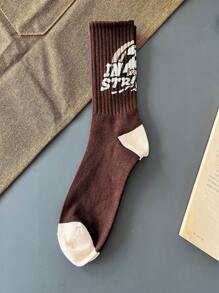 8 Pares De Calcetines Color Café Para Hombres Estadounidenses Para El Invierno, Calcetines Deportivos De Tubo Medio Desodorante Son Adecuados Para Su Uso Diario - Blanco - Ver 9