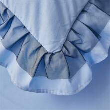 2 cái/bộ Màu thuần Làn da thân thiện Vỏ gối Với Ren Cạnh - trời xanh - Xem 4