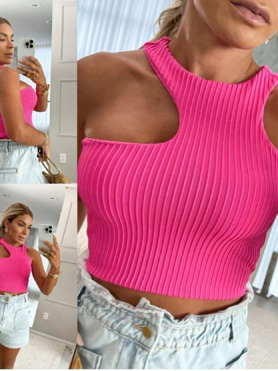 Women Tops - 玫紅色 - 查看 1