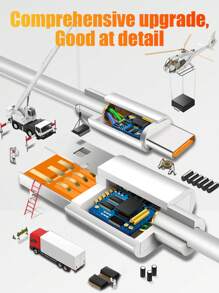 升级版 6A Lightning 快速充电 Type-C 线缆，Android 智能快速充电芯片，自动电流自适应，快速充电而不损坏您的设备；二合一充电和数据传输，内置电阻，全程温度控制，防止过热并更好地保护您的设备；高强度 TPE 材质，防断裂、抗弯曲；兼容华为手机/平板电脑和其他 Type-C 设备。兼容 16、16 Pro Max、15、15 Plus、15 Pro、15 Pro Max，兼容小米，兼容 OnePlus Type C Nan