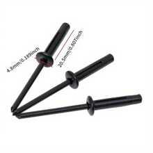 1Pack Full Black Painted Aluminium Trifold Blind Rivets Nail Pop Bulb Blind Rivet Structural Blind Rivet Aluminium Load Spreading Rivets Auto Fasteher Fixing 50pcs - Black - View 2