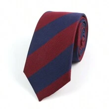 1 pieza Corbata delgada formal de negocios para hombres a cuadros y rayas de 6 cm, adecuada para el trabajo, uso diario, bodas y fiestas