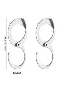 1 件便携式防损坏多功能衣柜挂扣，带 S 形防损坏挂钩，适用于厨房、汽车或浴室的衣架，无需钻孔