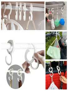 1 件便携式防损坏多功能衣柜挂扣，带 S 形防损坏挂钩，适用于厨房、汽车或浴室的衣架，无需钻孔