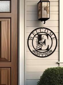 1 tấm kim loại trang trí, mặt dây chuyền nghệ thuật treo tường bằng kim loại thiết kế chữ cái cổ điển, đồ trang trí treo tường, nghệ thuật hình bóng rỗng sáng tạo, trang trí nhà trong nhà, nghệ thuật treo tường cho vườn, đồ thủ công mỹ nghệ bằng kim loại, quà tặng lễ hội, trang trí nhà, trang trí phòng, quà tặng trang trí tường sinh nhật tốt nghiệp - màu đen - Xem 5