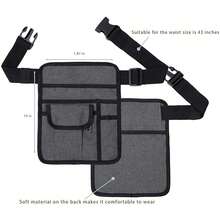 Sarcia Server Pouch Restaurant Waist Money Apron Bag With Adjustable Belt Buckle For Waitress Waiter Small,Gray - Grey - View 2