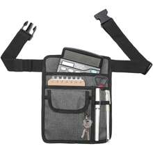 Sarcia Server Pouch Restaurant Waist Money Apron Bag With Adjustable Belt Buckle For Waitress Waiter Small,Gray - Grey - View 4