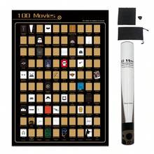 100 Movies Scratch Off Poster - Top Films Of All Time Bucket List (16.5" X 23.4") - 100 Movies - View 2