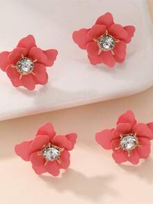 4pcs Dễ thương & Sáng bóng Khối Zirconia  Hoa Bông tai stud Đối với phụ nữ , Thanh tú Phụ kiện Qủa tặng Đối với - những bông hoa - Xem 12